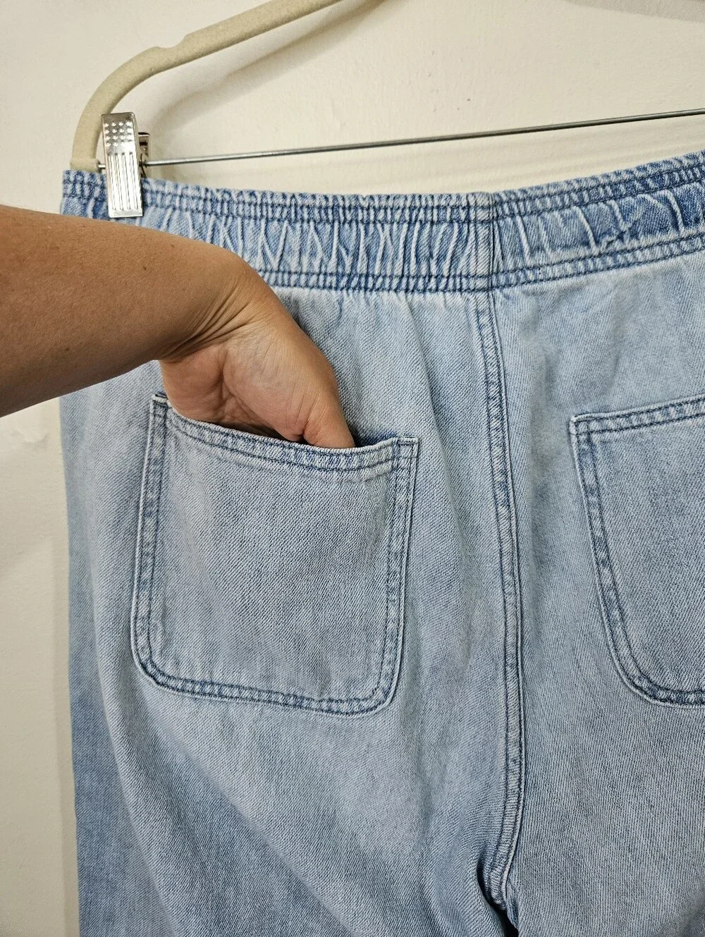 GAP Light Blue Lightweight Relaxed Drawstring Jeans Denim